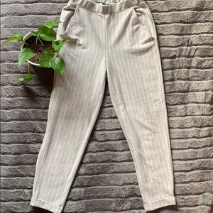 Grey/white Vertical Striped Pants